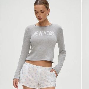 Gray 'New York' sweater Frankie’s Bikinis